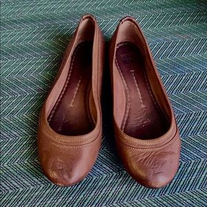 Frye leather Agnes ballet flat Cognac